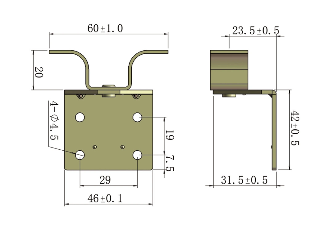 Rainbow Zinc Metal Bracket Furniture Hardware for Extension folding Furniture Desk